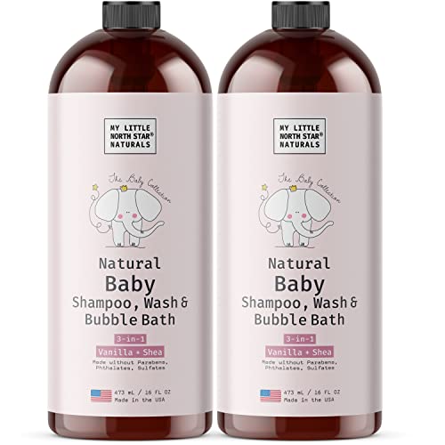 My Little North Star 3-in-1 Baby Shampoo & Body Wash - Hypoallergenic, Calming Vanilla Shea - 2 Pack