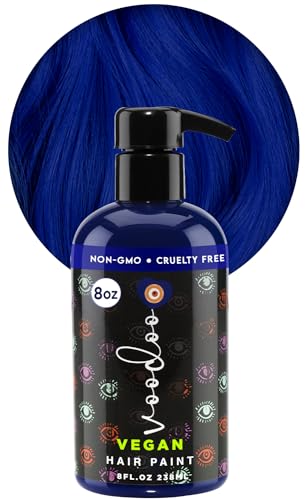 VOODOO Blue Hair Paint - Vibrant Semi-Permanent Color, Vegan & Cruelty-Free - 8 Oz