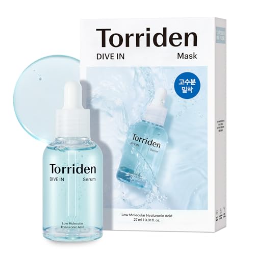 TORRIDEN DIVE-IN Face Serum - Deep Hydration, Vegan & Cruelty-Free - 1.69 fl oz + 10 Sheet Masks