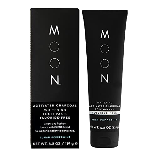 MOON Cosmic Gel Toothpaste - Fluoride-Free, Lunar Peppermint Flavor, Vegan - 4.2 oz