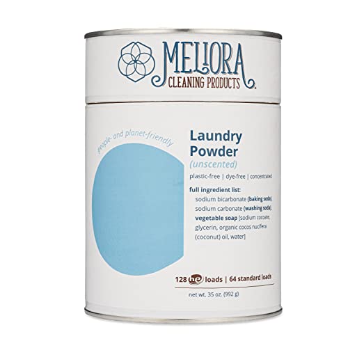 Meliora Cleaning Products Laundry Powder - Cost-Effective, Safer Ingredients, 128 Loads