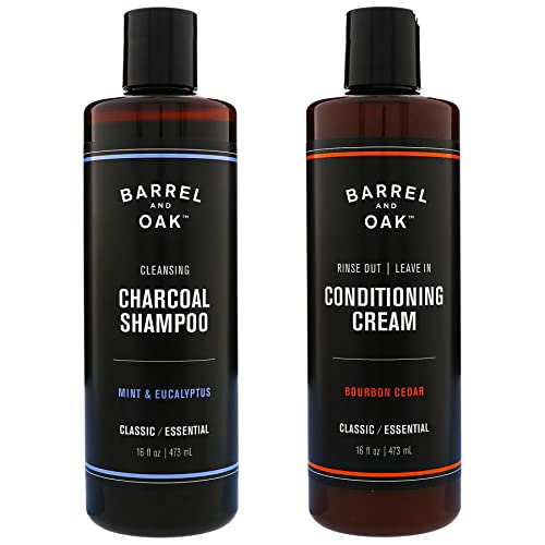 Barrel and Oak Shampoo & Conditioner Set - Charcoal Purifier, Natural Fragrance, 16oz Each