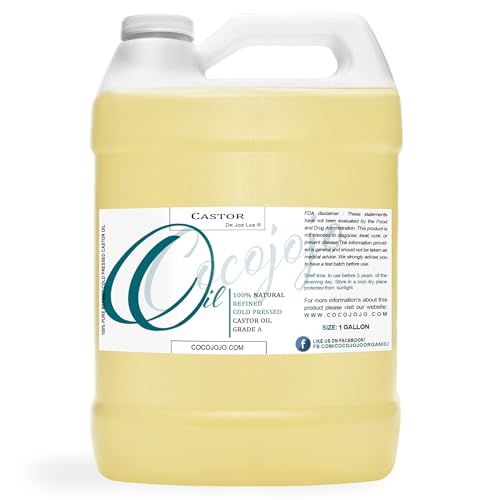 Cocojojo Pure Castor Oil - Deeply Hydrates Skin & Hair, Reduces Frizz - 1 Gallon