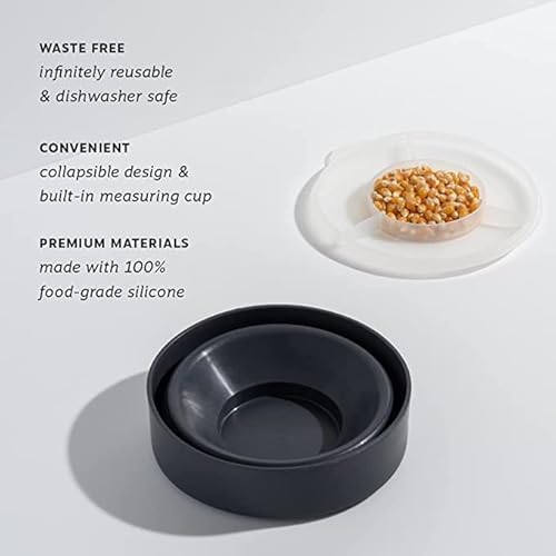 W&P Microwave Popcorn Maker - Built-in Measuring, BPA-Free, Collapsible Bowl - 9.3 Cups