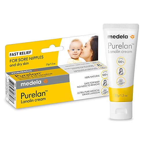 Medela Purelan Nipple Cream - 100% Natural Lanolin, Hypoallergenic, Soothing Protection - 1.3oz