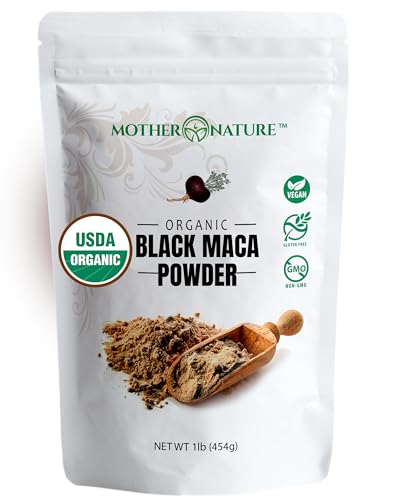 Organic Black Maca Root Powder - Boost Energy & Muscle Recovery, Non-GMO, Vegan - 16 oz