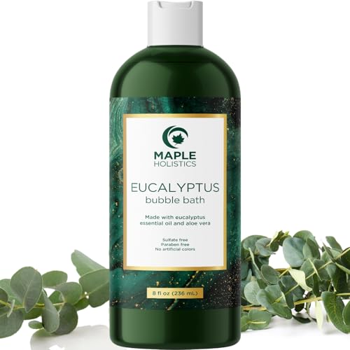 Maple Holistics Eucalyptus Bubble Bath - Relaxing Essential Oils, Sulfate Free - 16oz