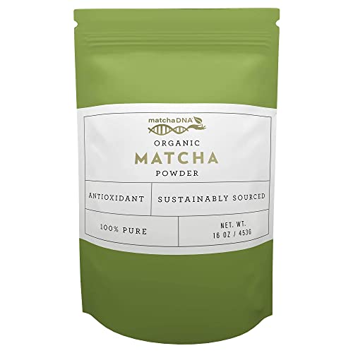 MatchaDNA Culinary Matcha Green Tea Powder - USDA Organic, Lab Tested Purity - 16 oz