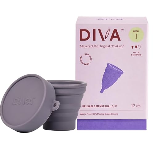 DIVA Menstrual Cup - Medical Grade Silicone for Comfort, Reusable & Cleansing Shaker - Model 1