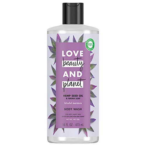 Love Beauty and Planet Body Wash - Moisturizing Hemp Seed Oil & Nana Leaf, Vegan - 16 oz