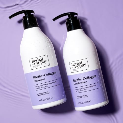 Biotin & Collagen Shampoo and Conditioner Set - Strengthens, Hydrates, Vegan - 16oz