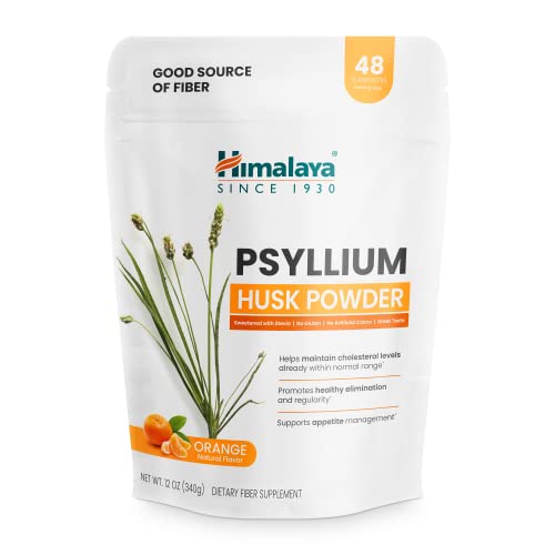 Himalaya Psyllium Husk Powder - Digestive Support, Vegan, Gluten-Free, Orange Flavor - 12oz