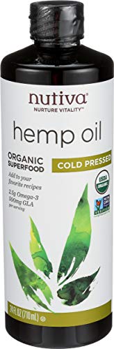 NUTIVA Organic Hemp Seed Oil - Supports Fat Metabolism, Non-GMO, Cold-Pressed - 24 fl oz