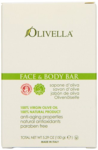 Olivella Bar Soap - Nourishing Olive Oil Formula, Hypoallergenic, Kosher - 5.29oz Bars, Pack of 12