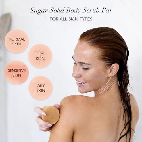 Kitsch Exfoliating Sugar Body Scrub Bar - Hydrating, Natural Ingredients, Vegan - 4 oz