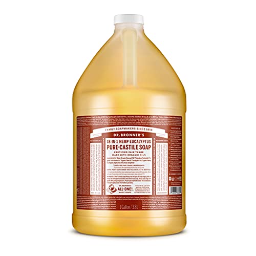 Dr. Bronner's Pure-Castile Liquid Soap - Organic Oils, 18-in-1 Uses, Vegan, 1 Gallon