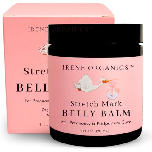 Irene Organics Body Butter - Prevents Stretch Marks, Hydrating Balm with Organic Ingredients - 4oz