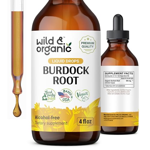 Wild & Organic Burdock Root Tincture - Antioxidant Detox Support, Alcohol-Free - 4oz