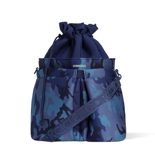 Corkcicle Beverage Bucket Cooler Bag - All-Day Insulation, Food Safe, Navy Camo - 10.5” x 12”