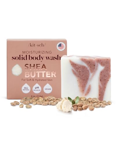 Kitsch Shea Butter Exfoliating Bar Soap - Hydrating, Plant-Derived Exfoliants, Cruelty-Free - 4oz