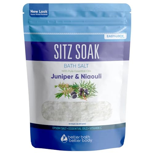 Sitz Bath Soak - Epsom Salt Relief, Pure Essential Oils, BPA-Free Pouch - 32oz