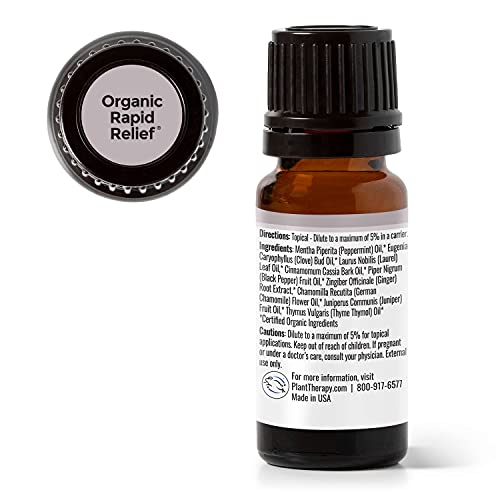 Plant Therapy Rapid Relief Essential Oil Blend - 100% Pure Organic, Pain Relief - 10 mL