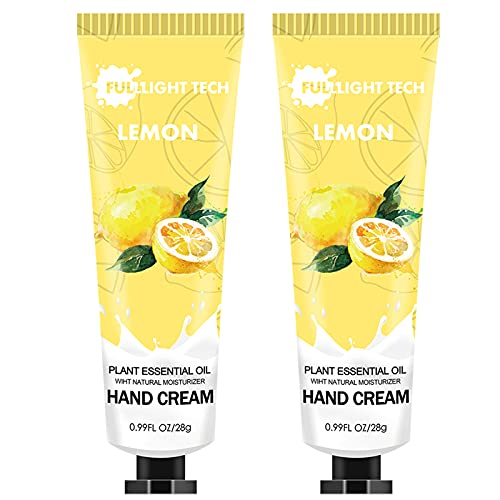 FULLLIGHT TECH Hand Cream - Deep Hydration with Shea Butter, Lemont Scent - 2 Pack, 1 fl oz