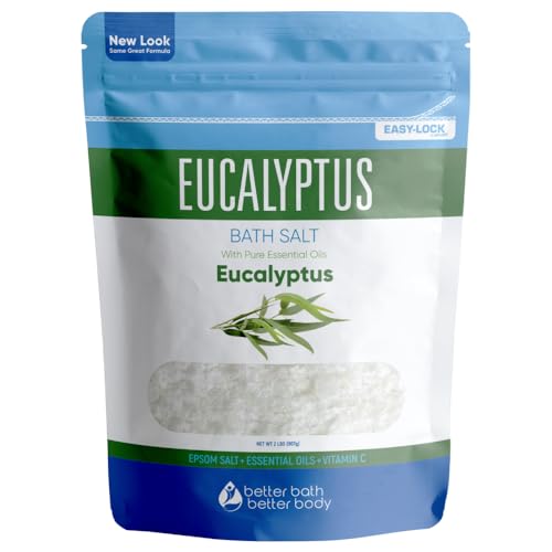 Eucalyptus Bath Salt - Pure Soothing Relief with Essential Oil & Vitamin C - 32oz BPA-Free