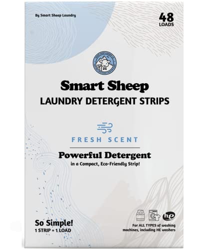 Smart Sheep Laundry Strips - Gentle on Skin, Plastic-Free, Fresh Scent - 48 Loads