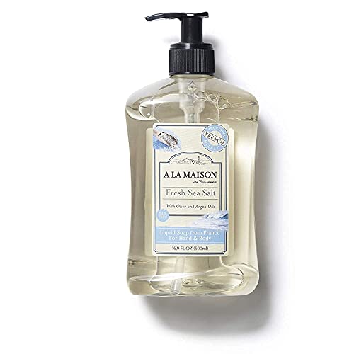 A LA MAISON Liquid Hand Soap - Nourishing with Olive & Argan Oil, Fresh Sea Salt Scent - 16.9oz