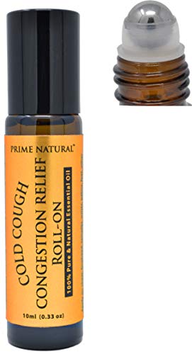 PRIME NATURAL Essential Oil Roll-On - Cold, Cough, Headache Relief, Pre-Diluted - 10ml