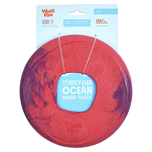 WEST PAW Seaflex Sailz Dog Toy - Durable Flying Disc for Moderate Chewers - Hibiscus