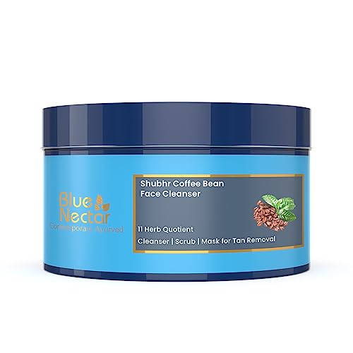 Blue Nectar Coffee Bean Face Scrub - Natural Tan Remover, Skin Repairing, 3.52oz