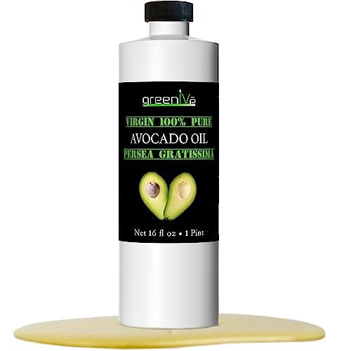 GreenIVe Avocado Oil - Pure, Cold Pressed, Nutritional Benefits for Cooking & Skin - 16oz