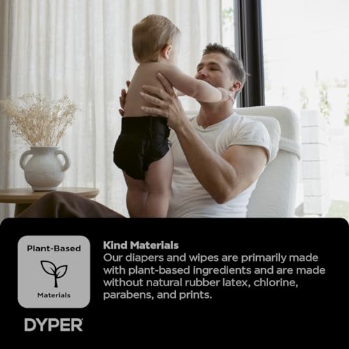 DYPER Charcoal Enhanced Diapers - Ultra Soft, Odor-Fighting, Hypoallergenic - 50 Count Size 3