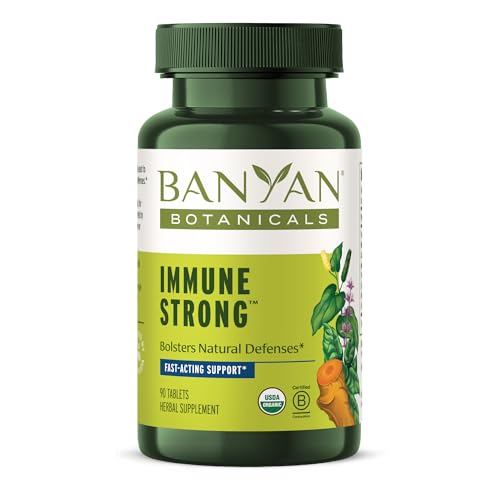 Banyan Botanicals Immune Strong - Organic Turmeric & Tulsi Blend, Vegan - 90 Tablets