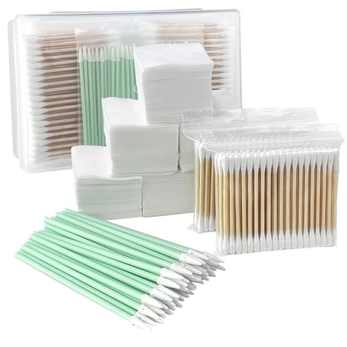 Universal Gun Cleaning Kit - 600 Patches & 200 Cotton Swabs in Durable Storage Box