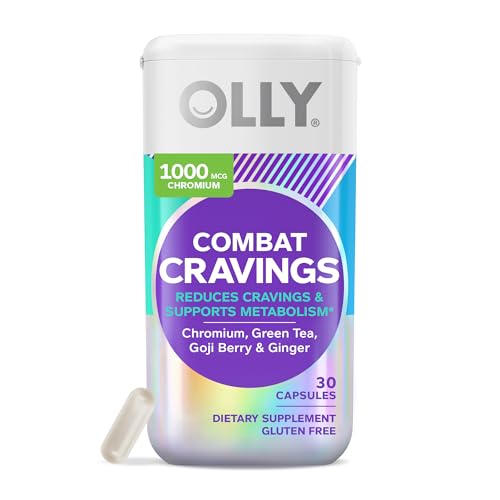 OLLY Combat Cravings Supplement - Supports Metabolism & Blood Sugar, 1000 mcg Chromium - 30 Count