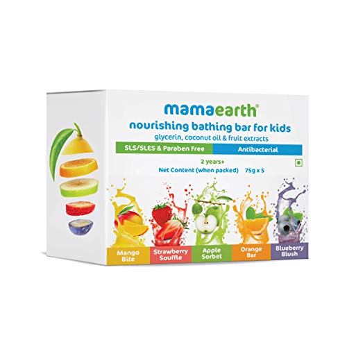 Mamaearth Baby Bar Soap - Nourishing & Hydrating with Fruit Extracts, Pack of 5 - 2.64 Oz Each