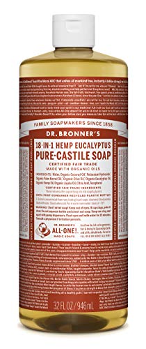 Dr. Bronner's Eucalyptus Liquid Castile Soap - Organic & Fair Trade, Vegan - 32oz