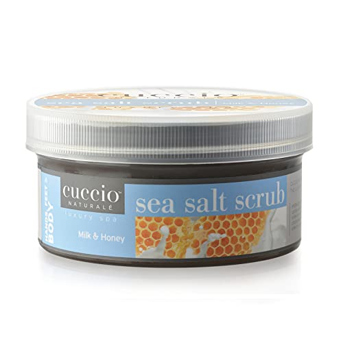 Cuccio Naturale Sea Salt Body Scrub - Exfoliates, Nourishes, Moisturizes - Milk & Honey, 19.5oz