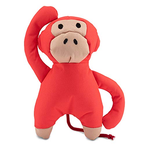 Beco Cuddly Soft Monkey Dog Toy - Durable with Squeaker, Made from Recycled Plastic - Large