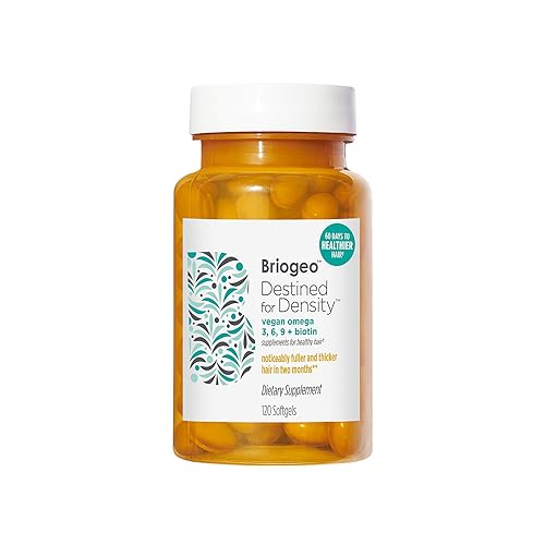 Briogeo Hair Supplement - Vegan Omega 3, 6, 9 + Biotin for Thicker, Healthier Hair - 120 Softgels