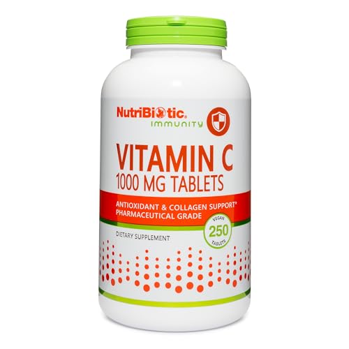 NutriBiotic Vitamin C 1000 Mg - Immune Support, Antioxidant, Vegan, Non-GMO - 250 Tablets