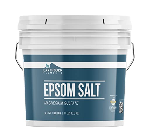 Earthborn Elements Epsom Salt - Pure Magnesium Sulfate, Food Grade, Vegan - 1 Gallon Bucket