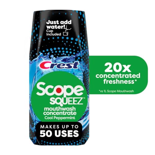 Crest Scope Squeez Mouthwash Concentrate - Control Freshness, 79% Less Plastic - 50mL