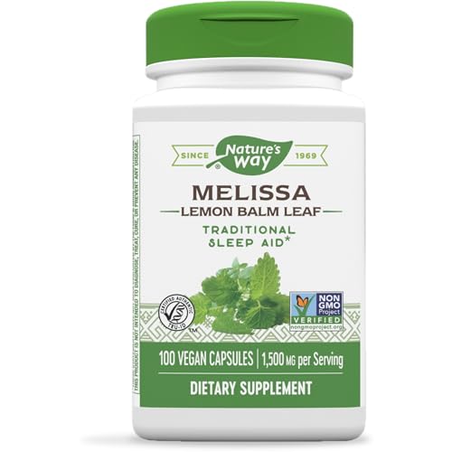 Nature's Way Lemon Balm Herbal Supplement - Traditional Sleep Aid, Non-GMO Verified - 100 Vegan Caps