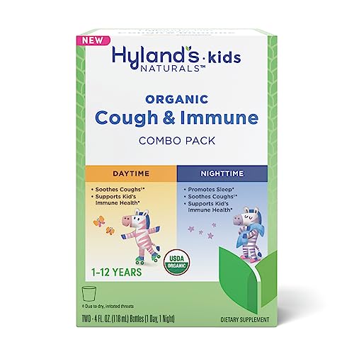 Hyland Organic Cough Syrup & Immune Support Combo - Soothes Coughs, Ages 1-12 - 8 Fl Oz