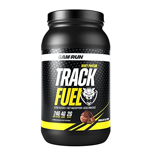 6AM Run Track Fuel Whey Protein Powder - 25g Protein, BCAA Enhanced, Chocolate - 2 lb