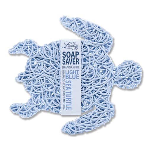 Luxiny Soap Savers - Extend Bar Life, Plant-Based, Made in America - Blue Sea Turtle Design